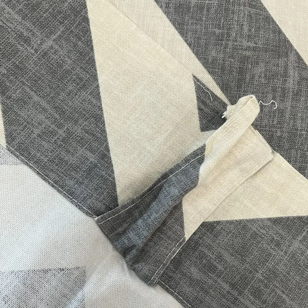 2 West Elm Gray Chevron Zig Zag Cotton Window Panels 48